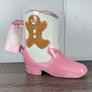 NEW Peppermint & Pine Gingerbread Cowgirl Boot Christmas Mug